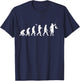 Funny Fishing Shirt. From Monkey to Caveman to Fisherman. T-Shirt - T-Shirt | Navy
