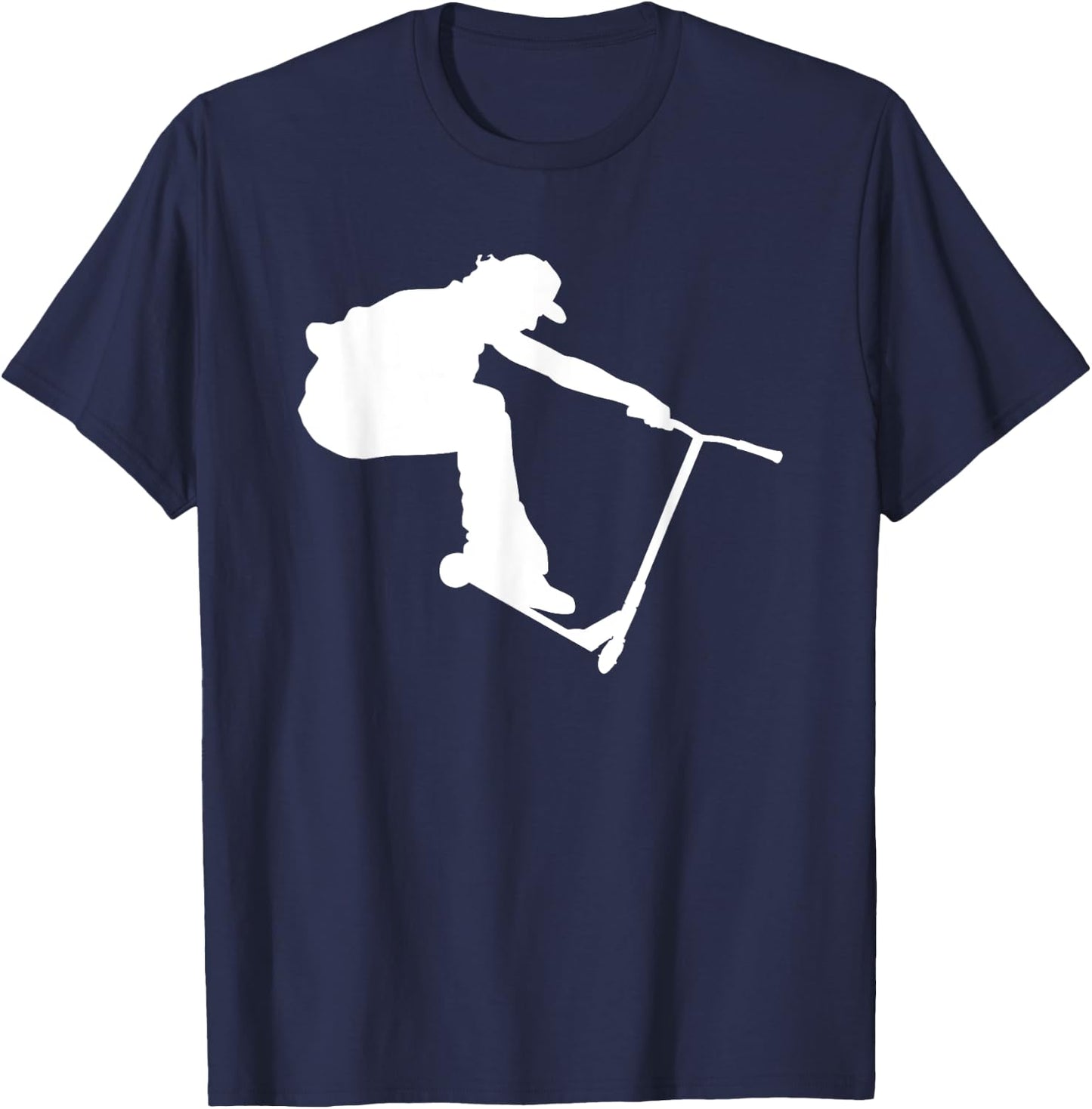Silhouette Scootering Stunt Scooter Rider Racing Trick Racer T-Shirt - T-Shirt | Navy