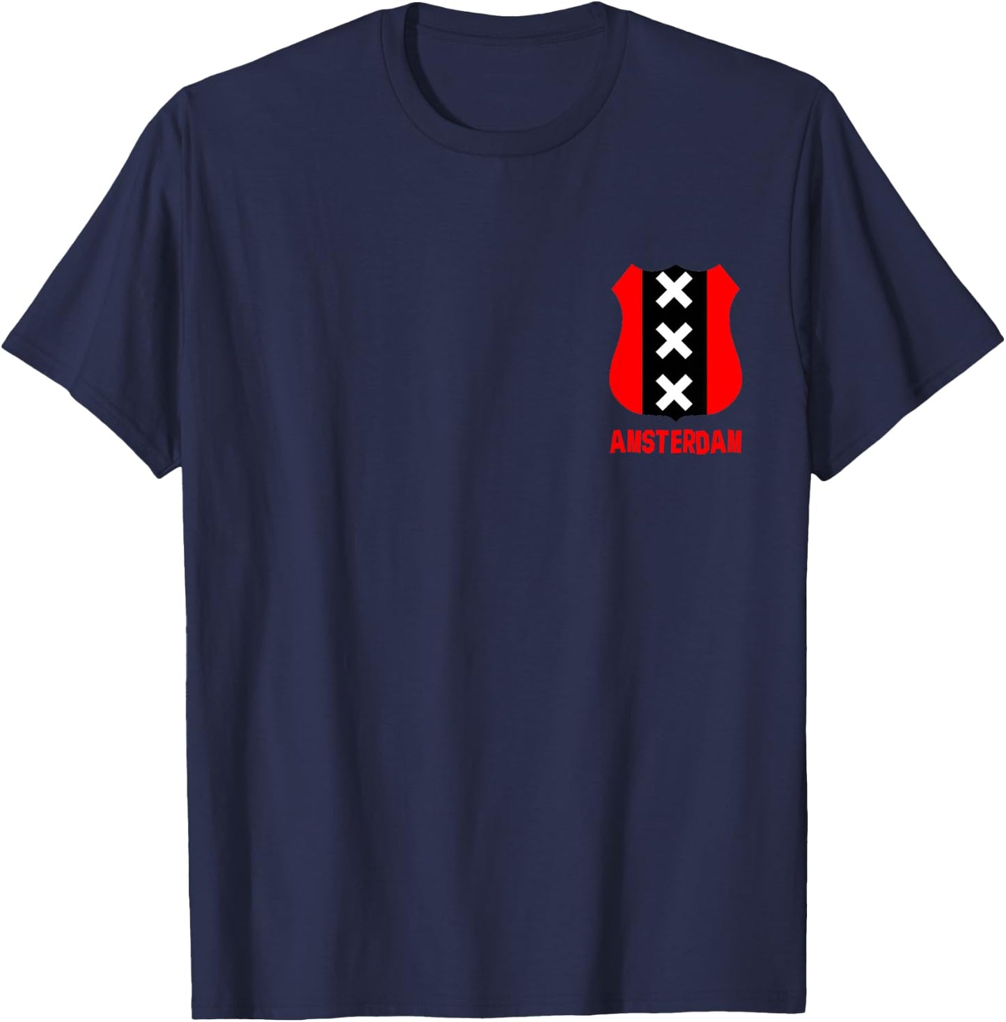 Amsterdam Coat of Arms Symbol 3X Shield Crest Flag T-Shirt - T-Shirt | Navy