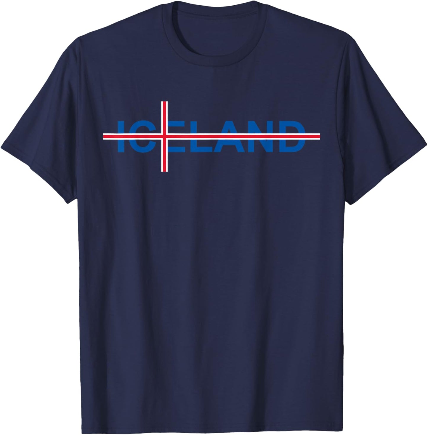 Iceland Flag Travel Vacation Scandinavia Pride Reykjavik T-Shirt - T-Shirt | Navy