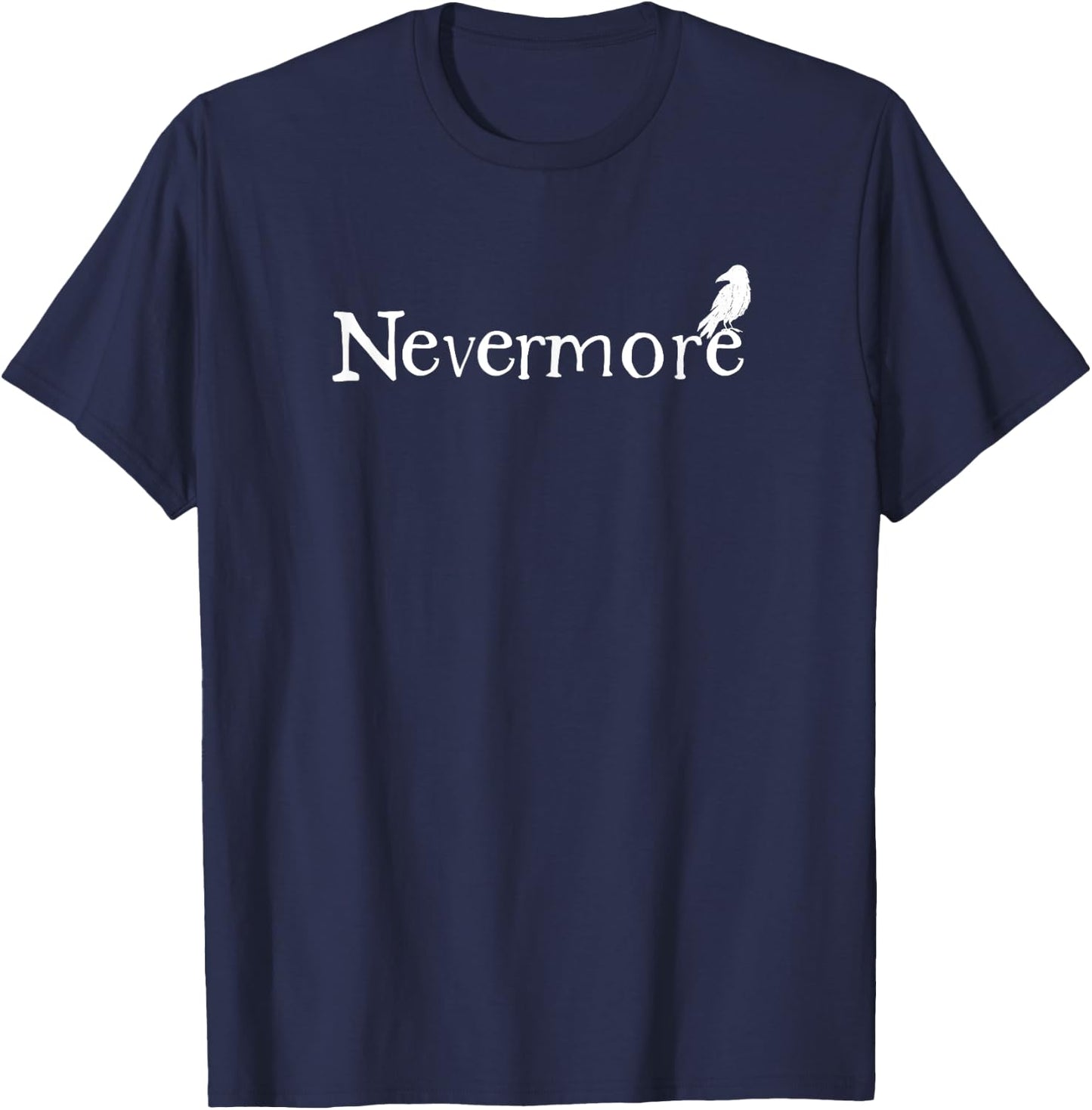 Nevermore With Raven - Edgar Allen Poe Raven Poem T-Shirt - T-Shirt | Navy