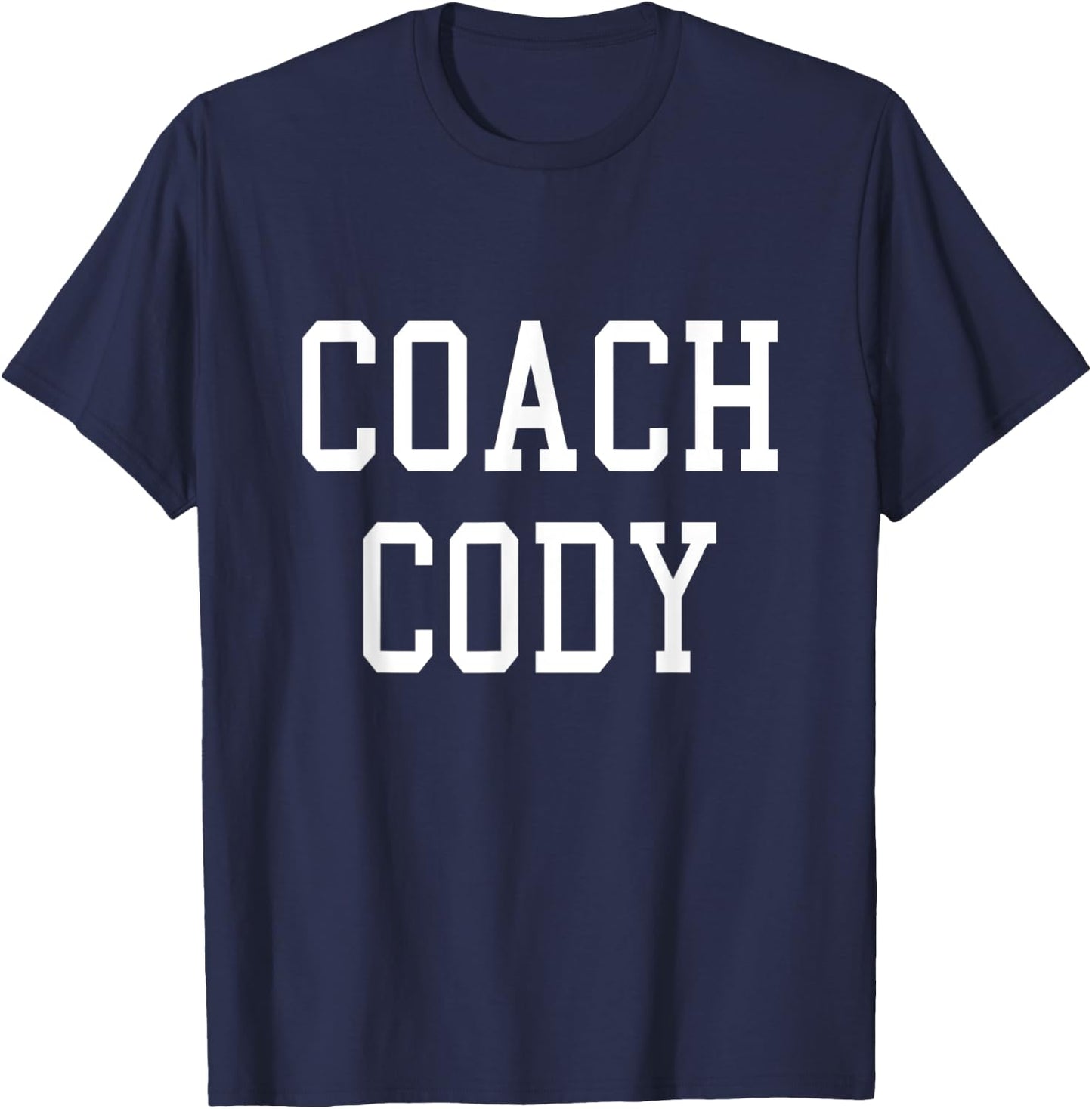 Coach Cody Custom Football Soccer Baseball Team T-Shirt - T-Shirt | Navy
