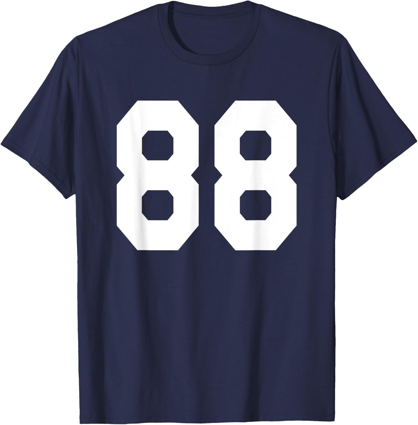 Number 88 Sports Jersey Front and Back Team Player T-Shirt - T-Shirt | Navy