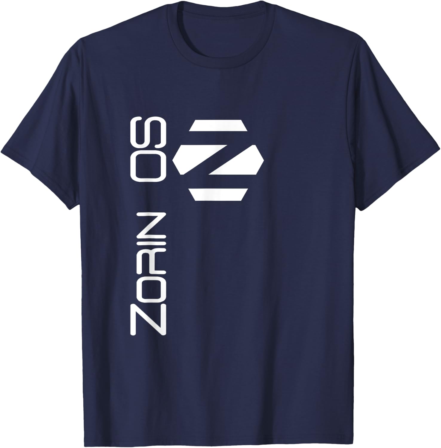 Linux Zorin OS White Tagline and Logo Open Source Os T-Shirt - T-Shirt | Navy