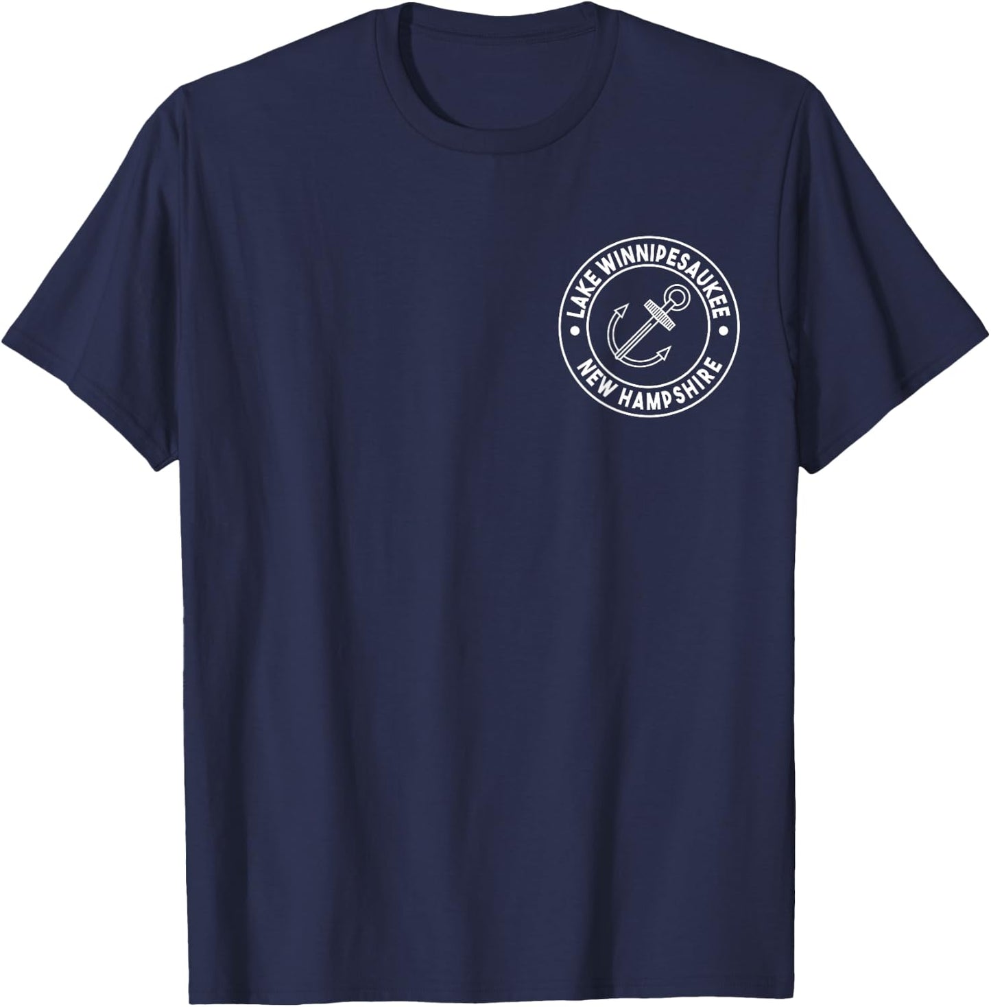 Graphic Lake Winnipesaukee New Hampshire Pocket Logo T-Shirt - T-Shirt | Navy