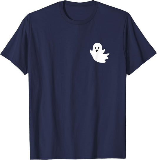 Cute Ghost Halloween Pocket Boo T-Shirt - T-Shirt | Navy