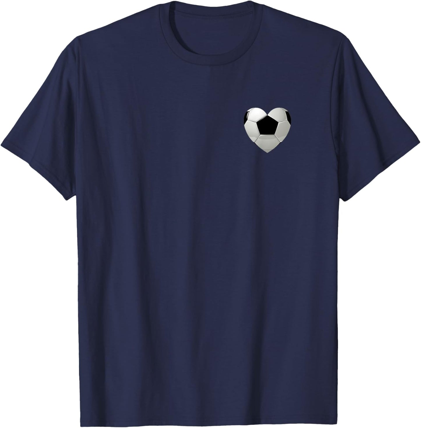 Soccer Heart, Football Heart - Funny Football Soccer Lover T-Shirt - T-Shirt | Navy