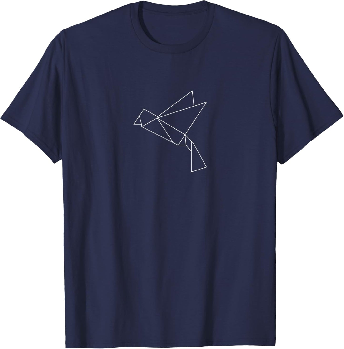 Abstract Geometric Cute Pigeon Bird Minimalist Line art T-Shirt - T-Shirt | Navy