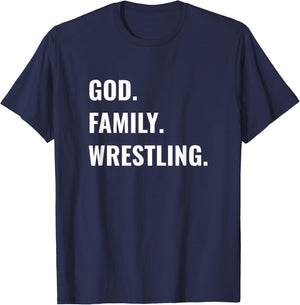 Christian Wrestler God Family Wrestling T-Shirt - T-Shirt | Navy