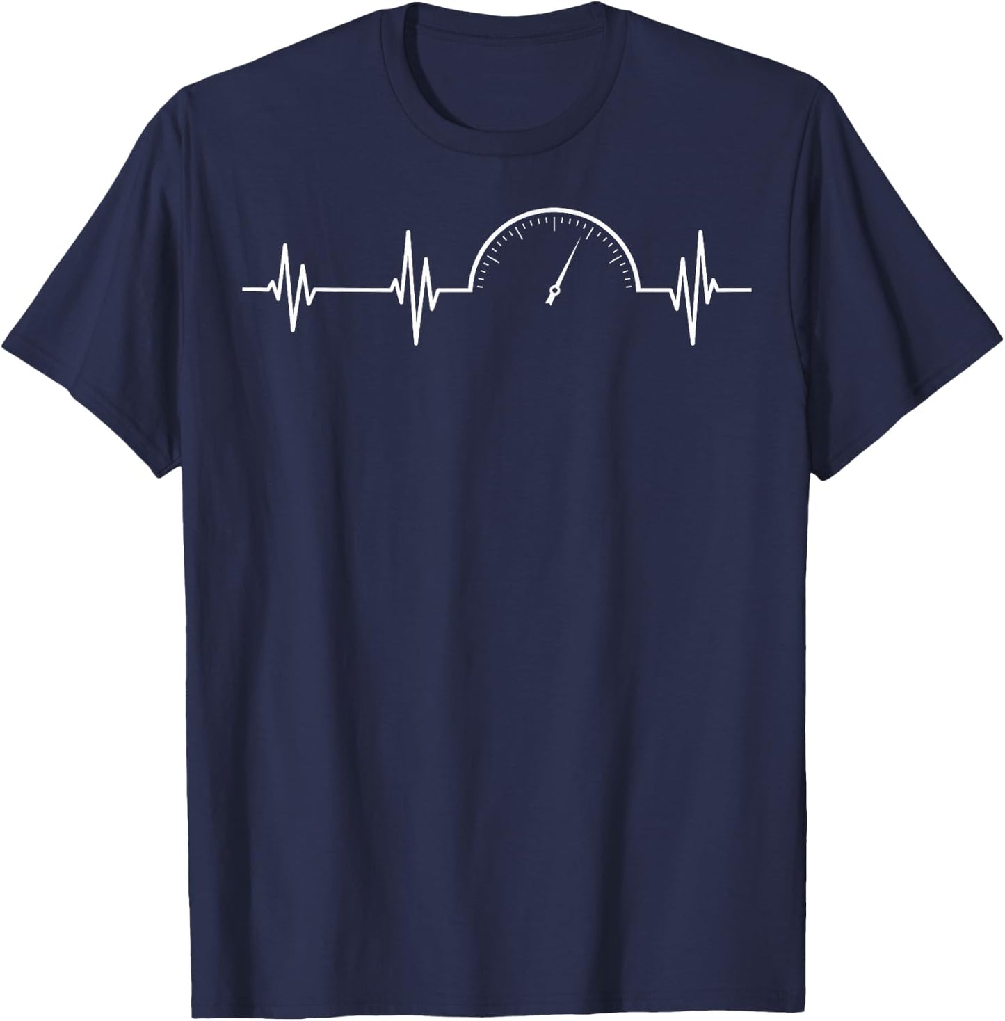 Heartbeat Speedometer Auto Mechanics Car Guys Car Mechanics T-Shirt - T-Shirt | Navy