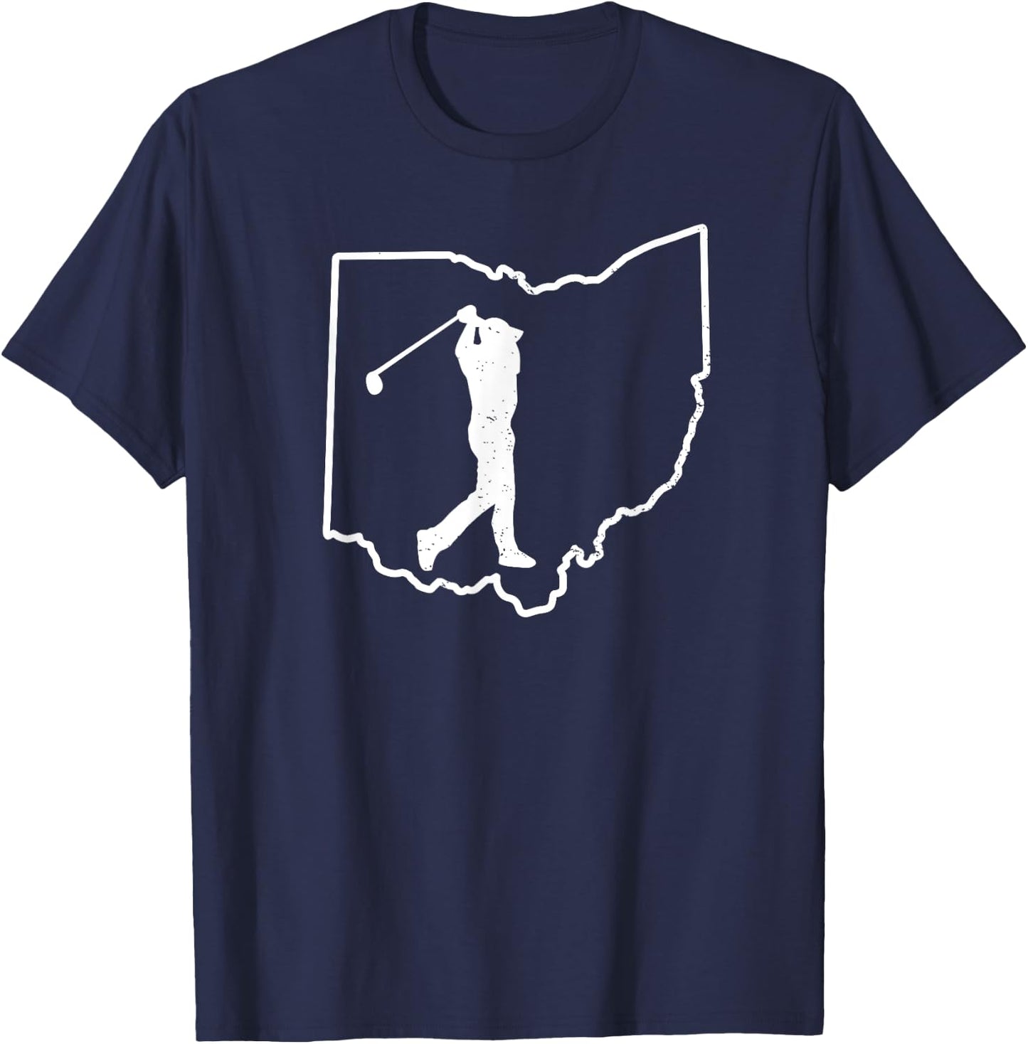 Ohio Golfer Ohio Map State Golf Player Golf Lover Golfing T-Shirt - T-Shirt | Navy