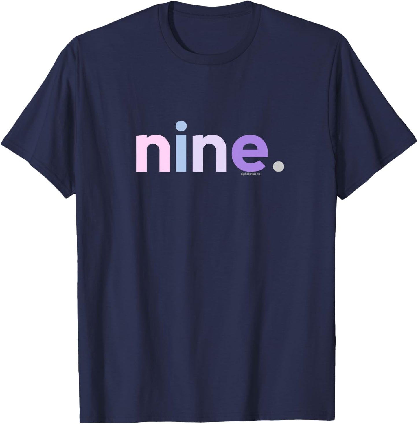 9th Birthday Shirt Girl 9 Year Old Nine | Age 9 Party Ideas T-Shirt - T-Shirt | Navy