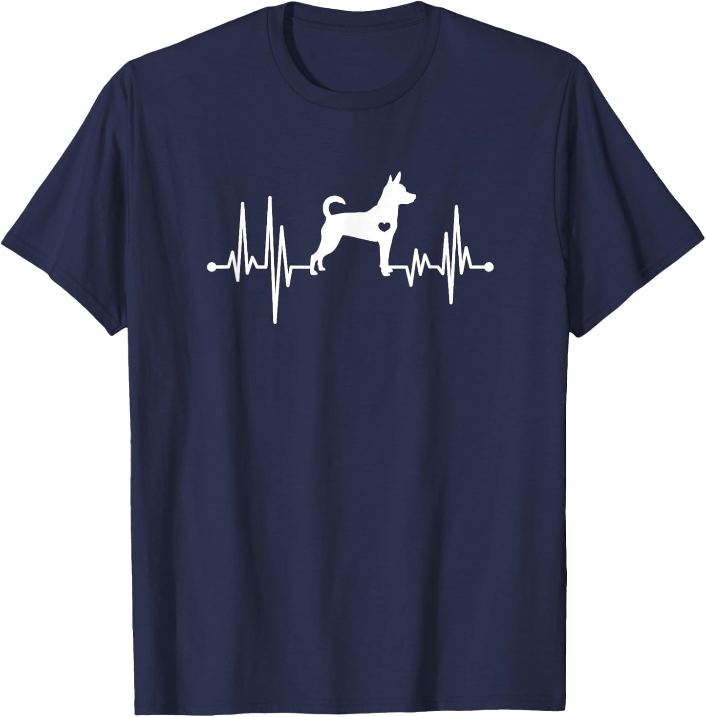 Rat Terrier Heartbeat Dog Lover Dog Owner T-Shirt - T-Shirt | Navy