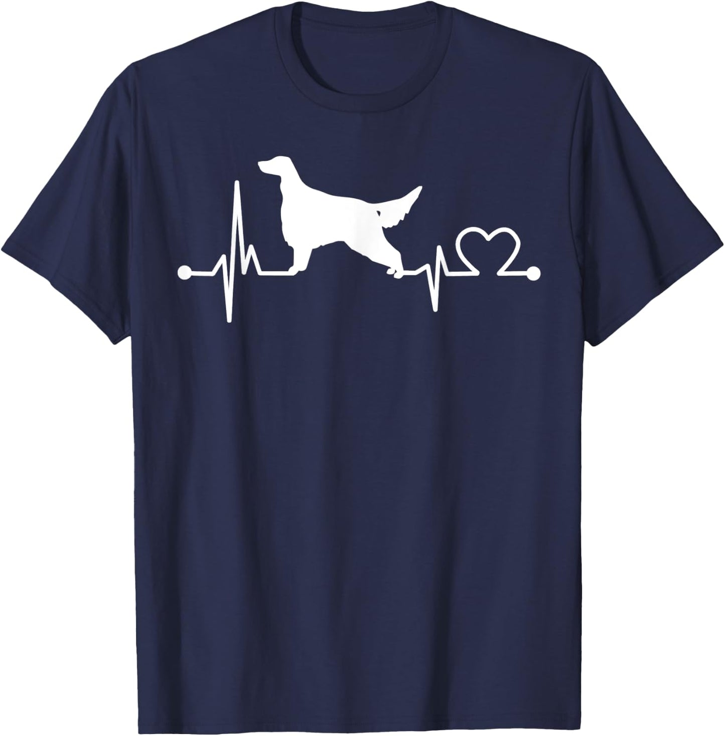 English Setter Heartbeat Funny Dog Pet Gift Kid/Women/Men T-Shirt - T-Shirt | Navy