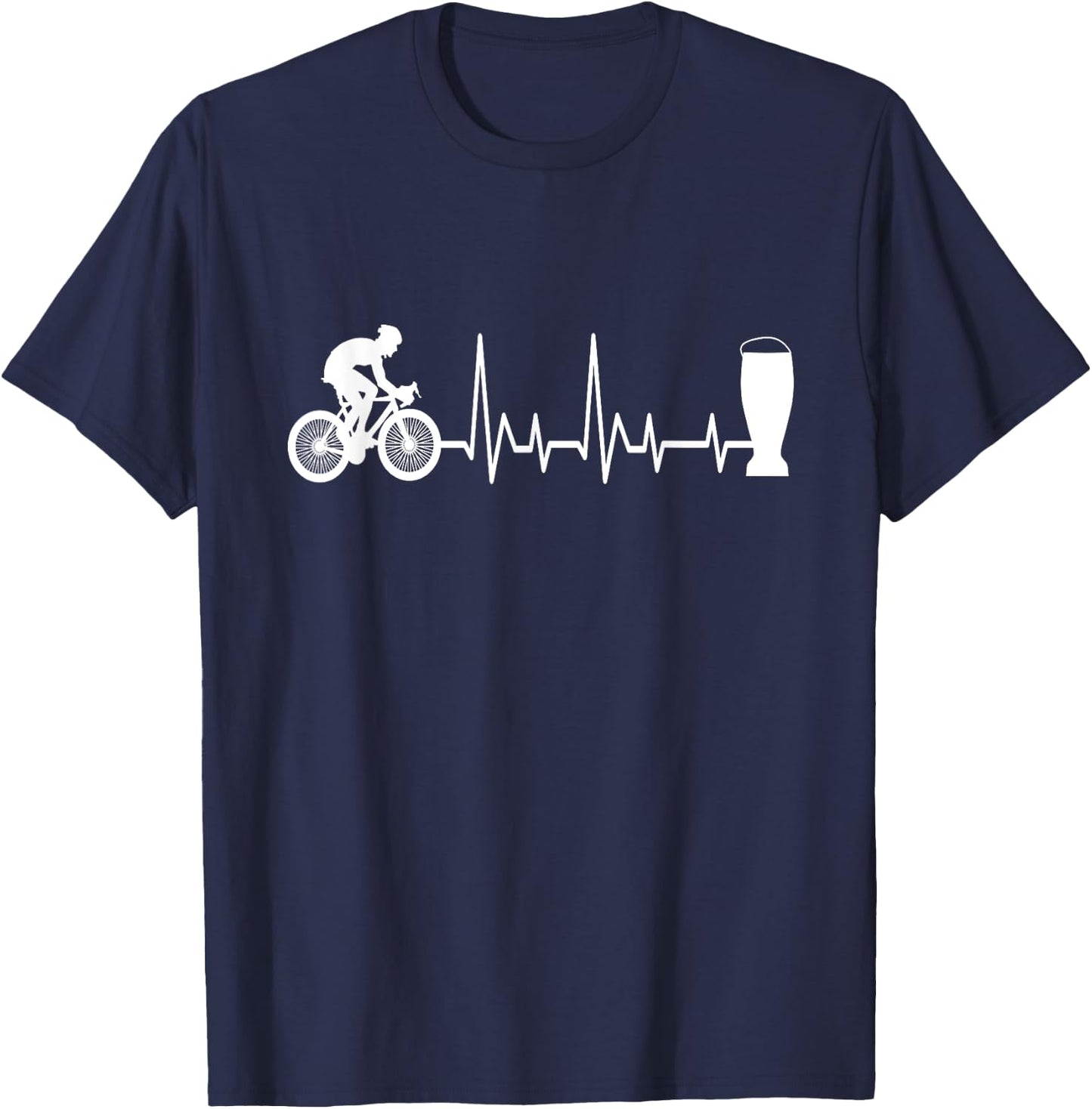 Road bike and beer - road bike cycling bike racing bike T-Shirt - T-Shirt | Navy