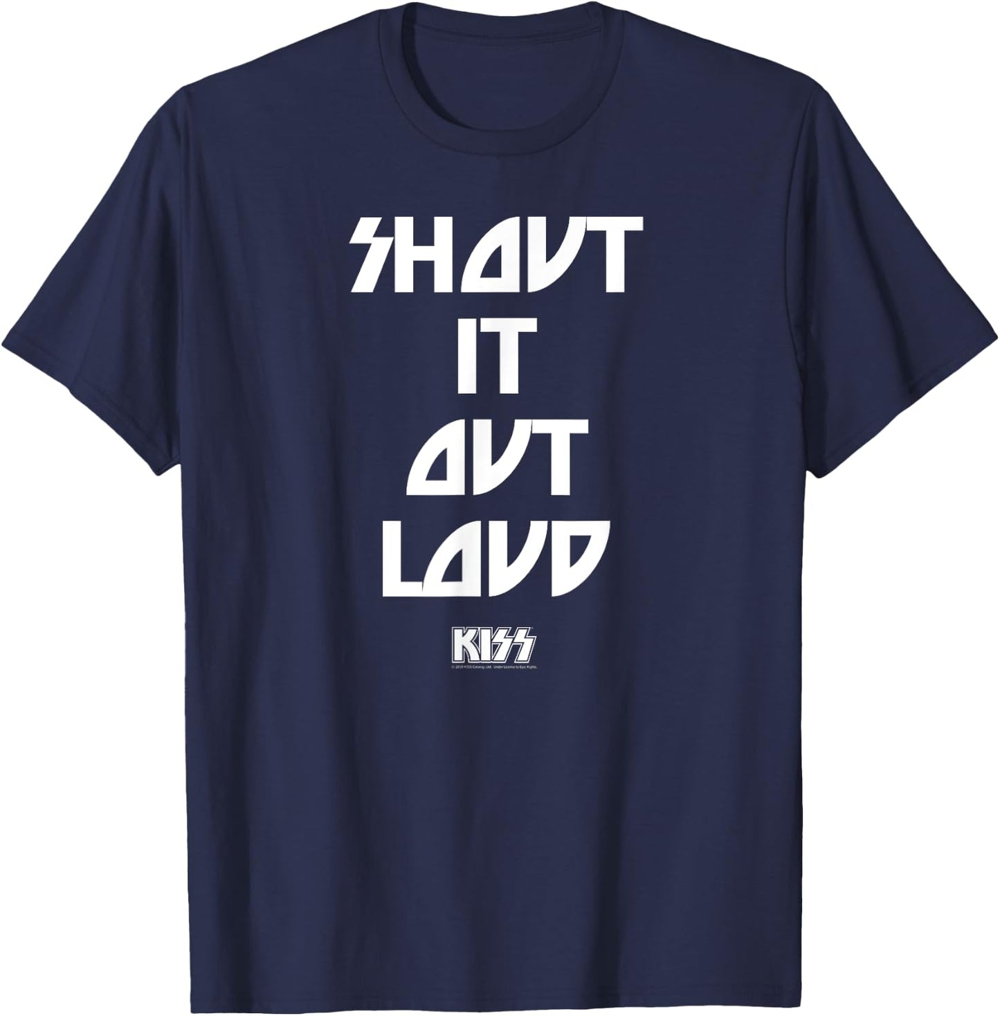 KISS - Shout It Out Loud Lyric T-Shirt - T-Shirt | Navy