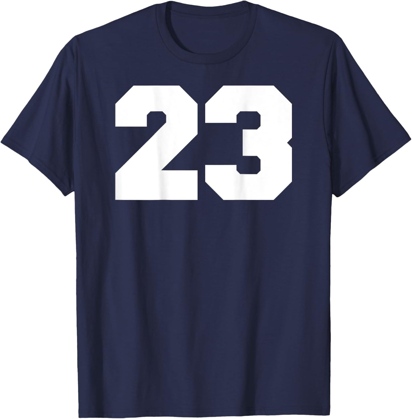 Number 23 Sports Jersey Player #23 Fan BACK PRINT Varsity T-Shirt - T-Shirt | Navy