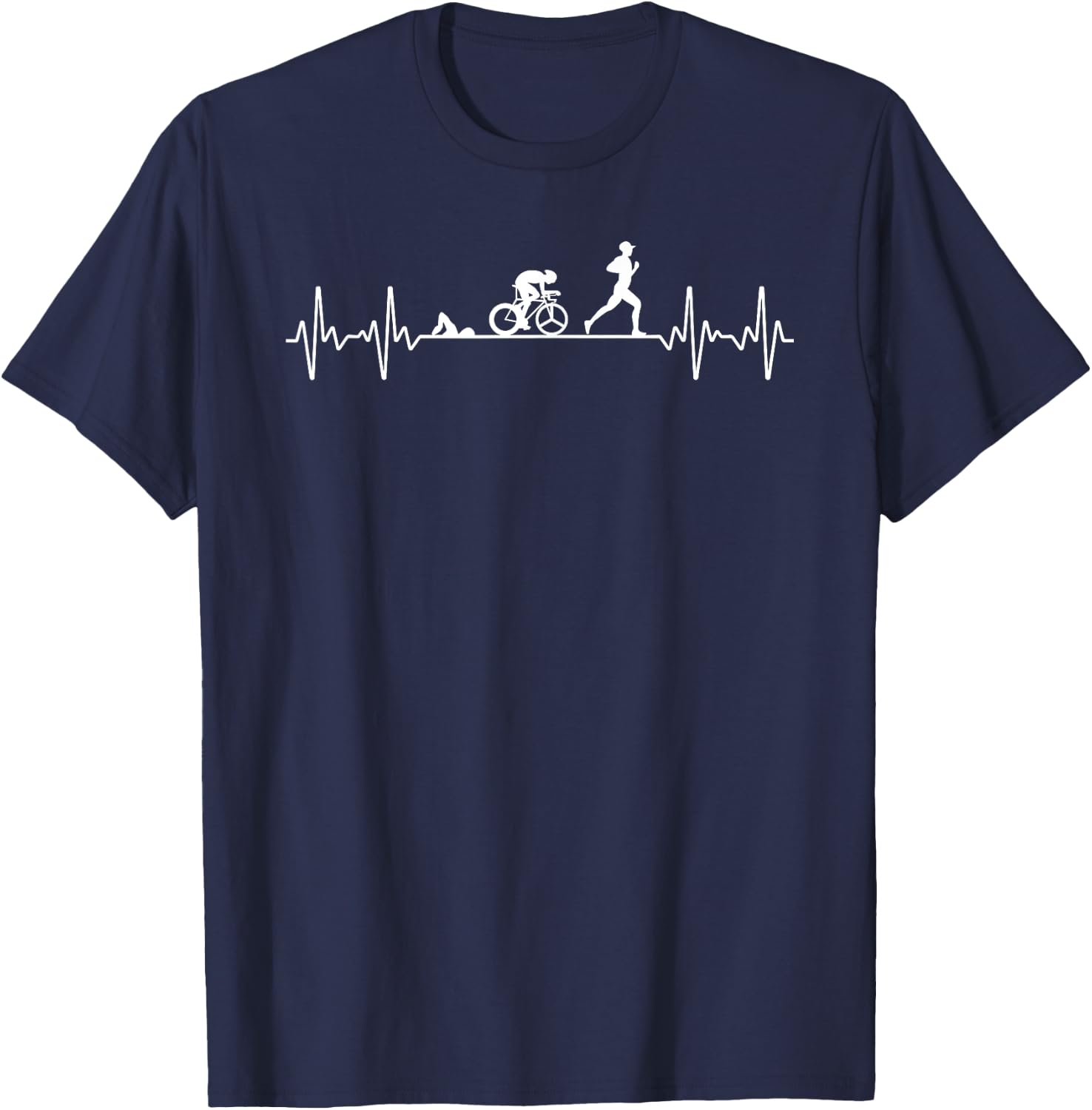 Cool Triathlon Art Women Triathlete Endurance Sport T-Shirt - T-Shirt | Navy