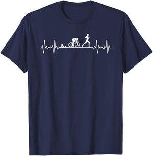 Cool Triathlon Art Women Triathlete Endurance Sport T-Shirt - T-Shirt | Navy