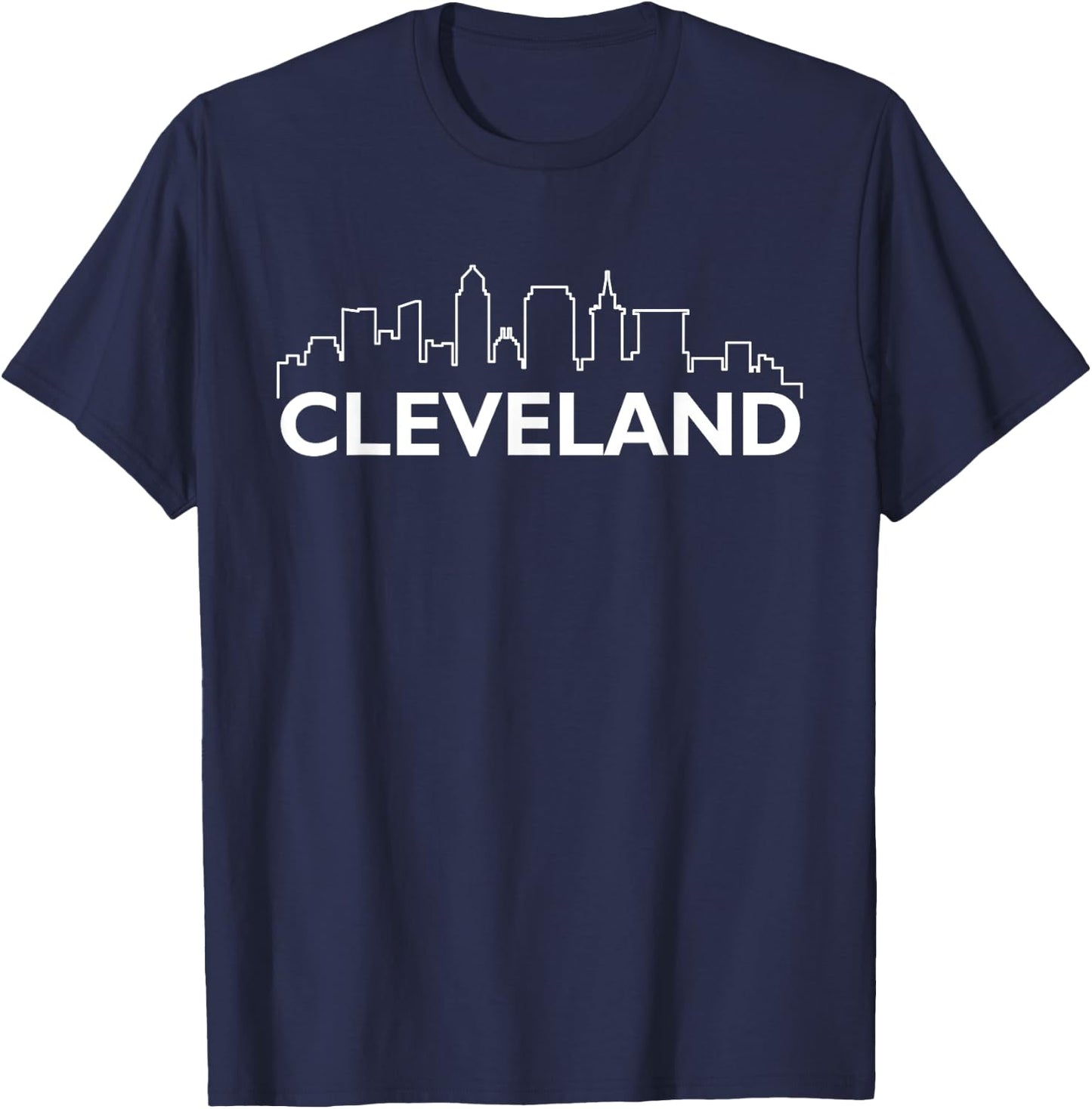 Retro Cleveland Ohio City Skyline vintage CLE souvenir T-Shirt - T-Shirt | Navy