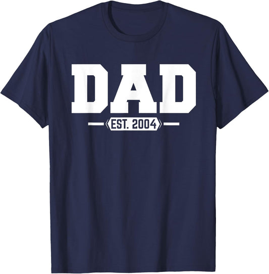 Dad 2004 Dad Established 2004 T-Shirt - T-Shirt | Navy