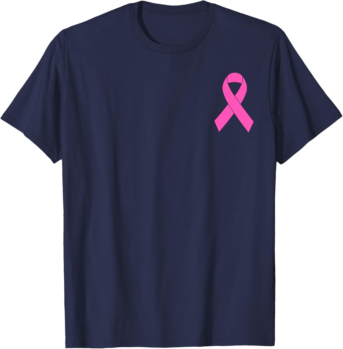 Cute Pink Ribbon Breast Cancer Awareness Women Men Kids T-Shirt - T-Shirt | Navy