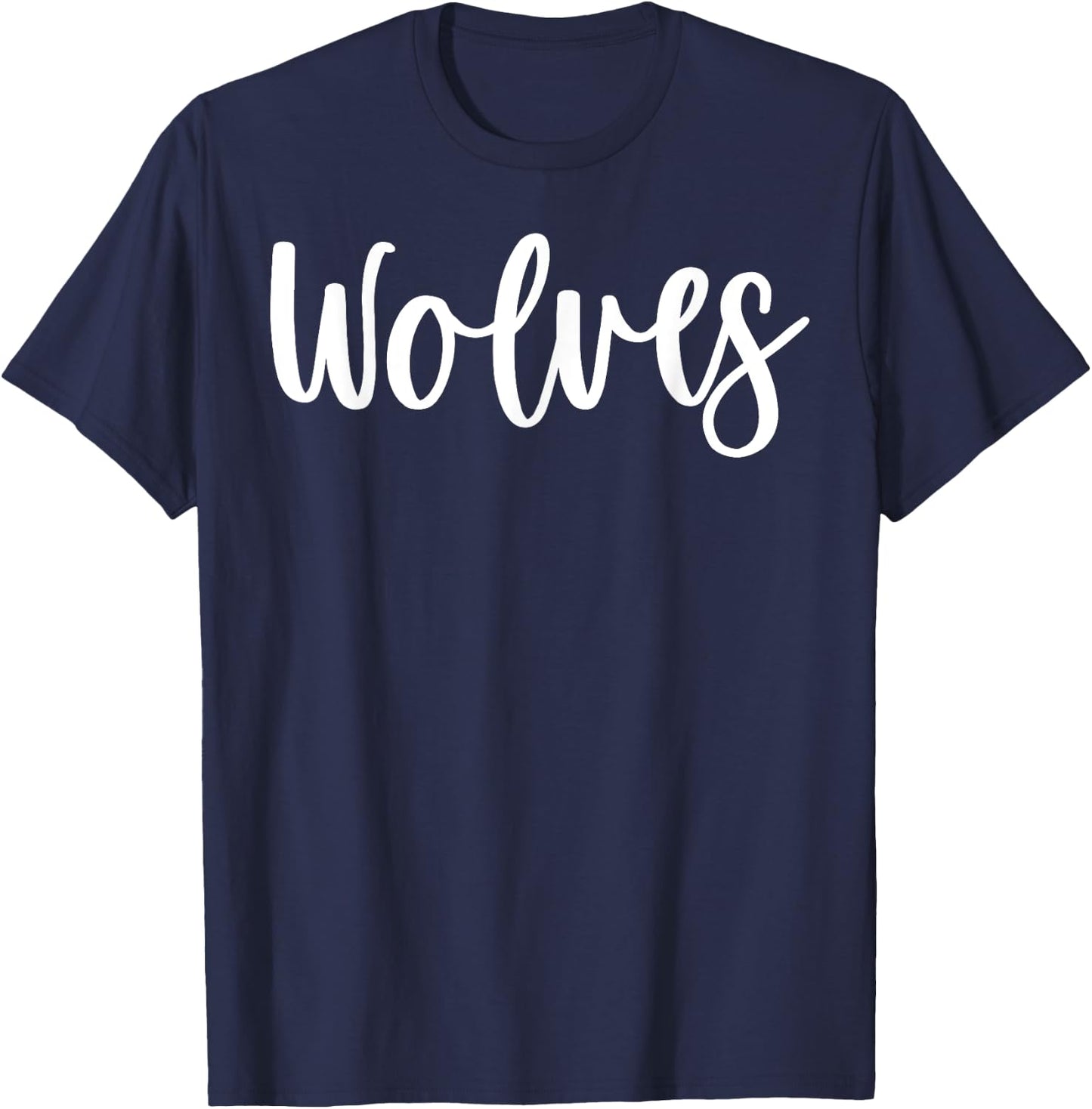 Wolves School Spirit Team Mascot Game Night T-Shirt - T-Shirt | Navy