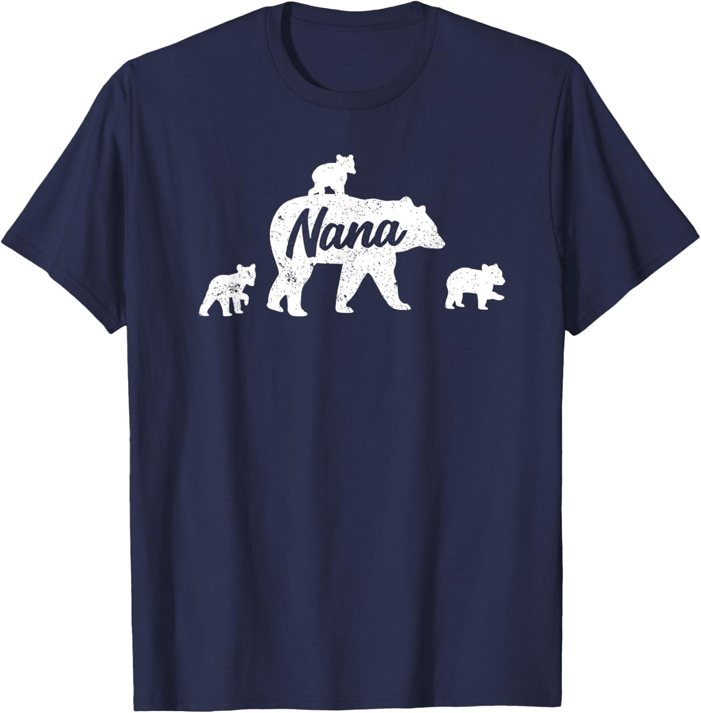 Vintage Nana Bear 3 Cubs Mother's Day T-Shirt - T-Shirt | Navy