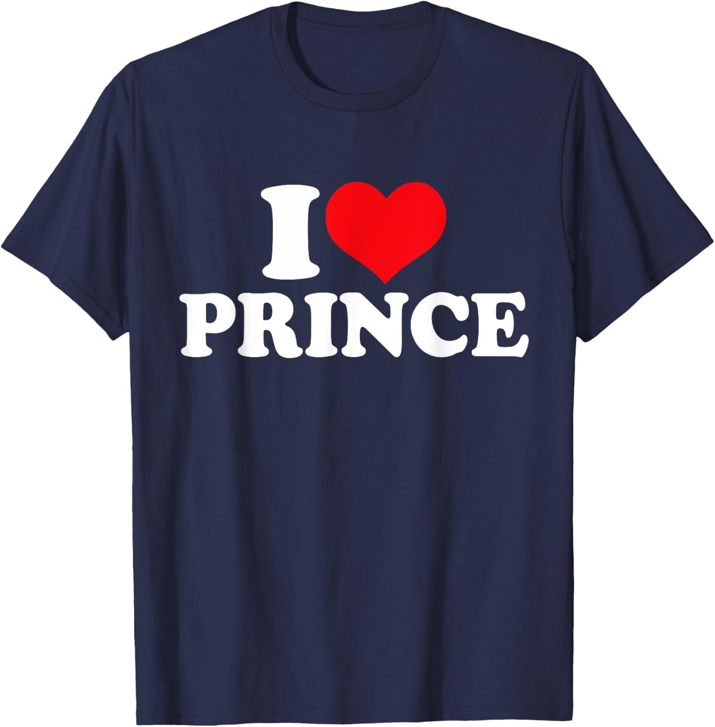 I Love Prince, I Heart Prince T-Shirt - T-Shirt | Navy