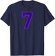 Number #7 Sport Purple Number T-Shirt - T-Shirt | Navy