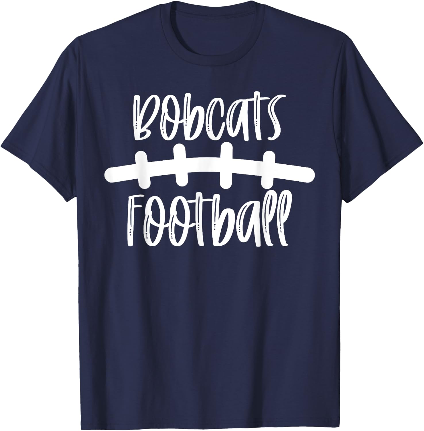 Bobcats Football School Spirit Team Mascot Game Night T-Shirt - T-Shirt | Navy