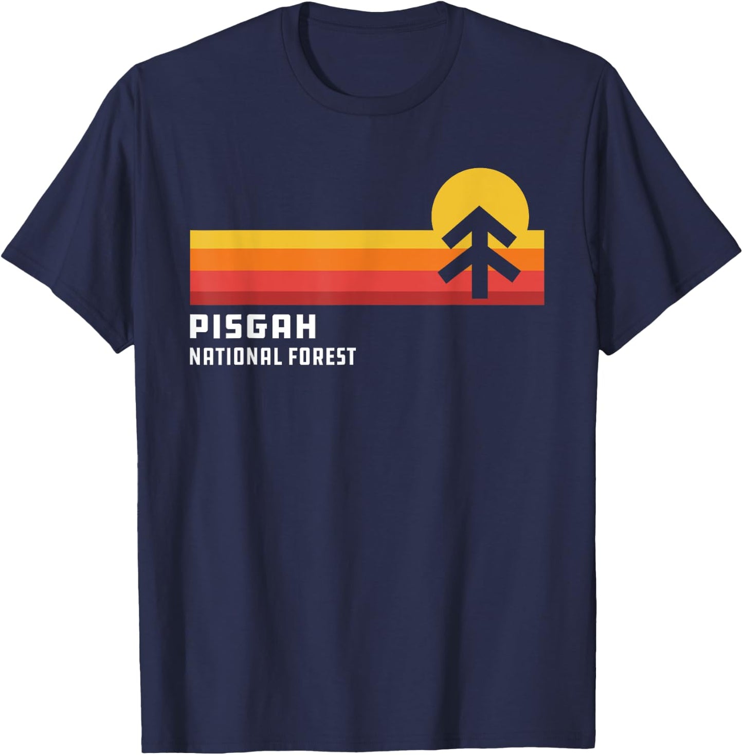 Retro Sunset Pisgah National Forest Asheville North Carolina T-Shirt - T-Shirt | Navy