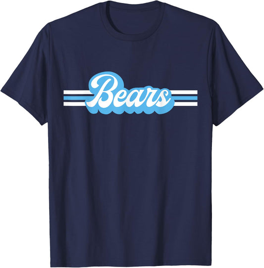 Retro Bears Mascot, School Spirit, Bear Sports T-Shirt - T-Shirt | Navy