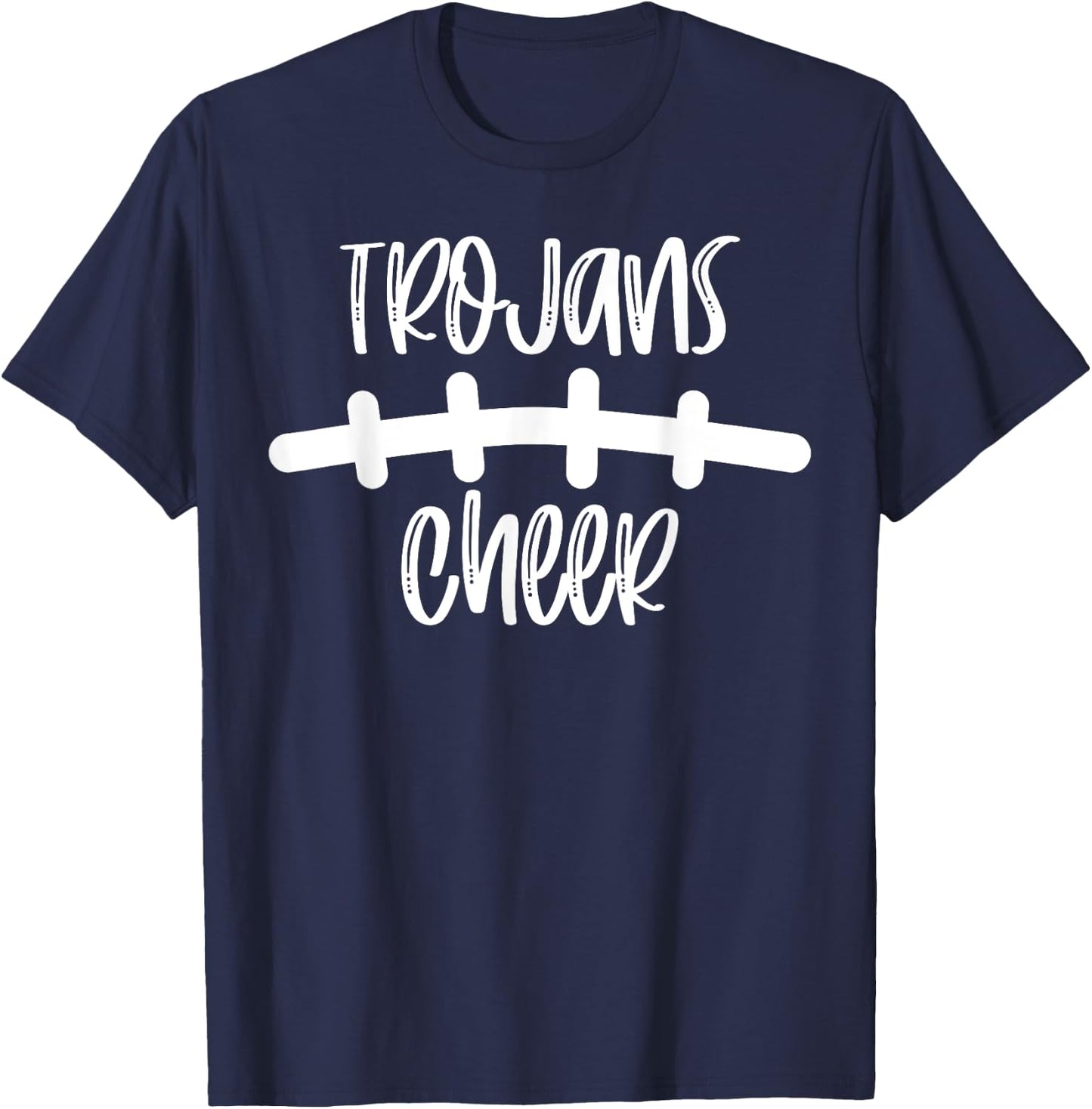 Trojans Cheer School Spirit Football Team Mascot Game Night T-Shirt - T-Shirt | Navy