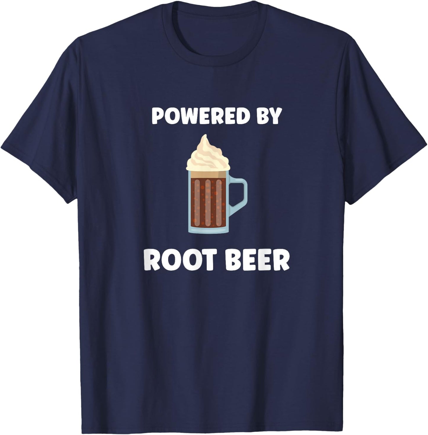 Funny Powered By Root Beer T-Shirt - T-Shirt | Navy