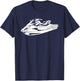 Silhouette Jet Ski Water Sports Skiing Rider Skier Boating T-Shirt - T-Shirt | Navy
