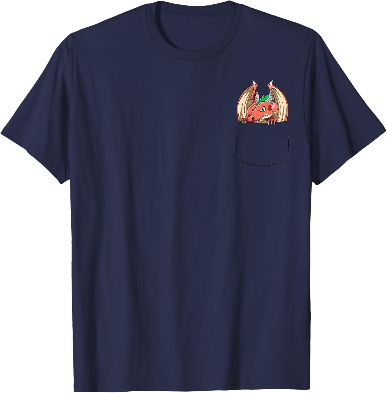 Dragon Pocket Dragon In Pocket Funny Dragon Peeking T-Shirt - T-Shirt | Navy