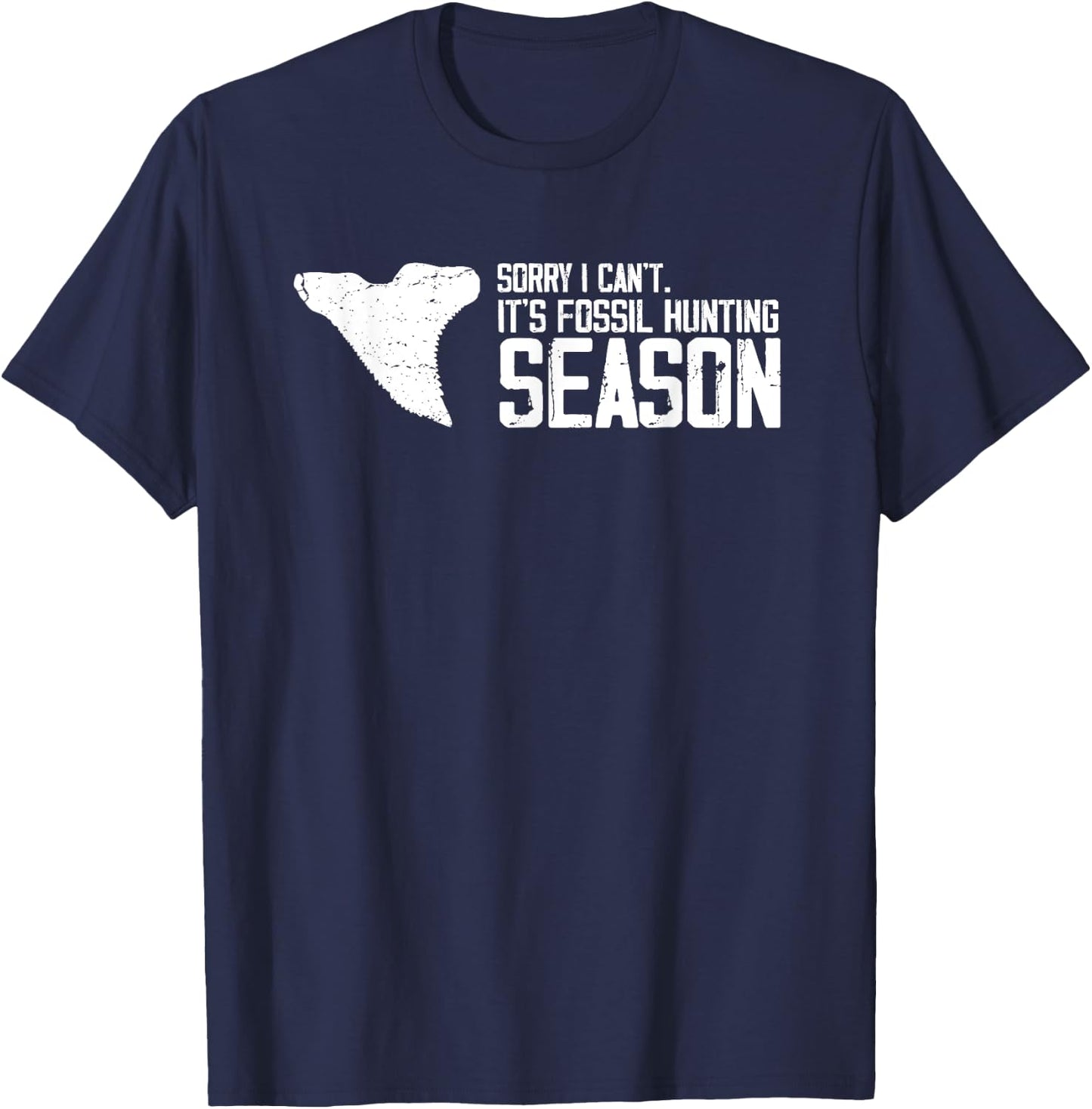 Fossil Tooth Hunter Design for Fossil Tooth Collector T-Shirt - T-Shirt | Navy