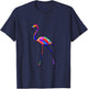 Pop Art Flamingo Shirt Colorful Animal Bird Lover Birder T-Shirt - T-Shirt | Navy
