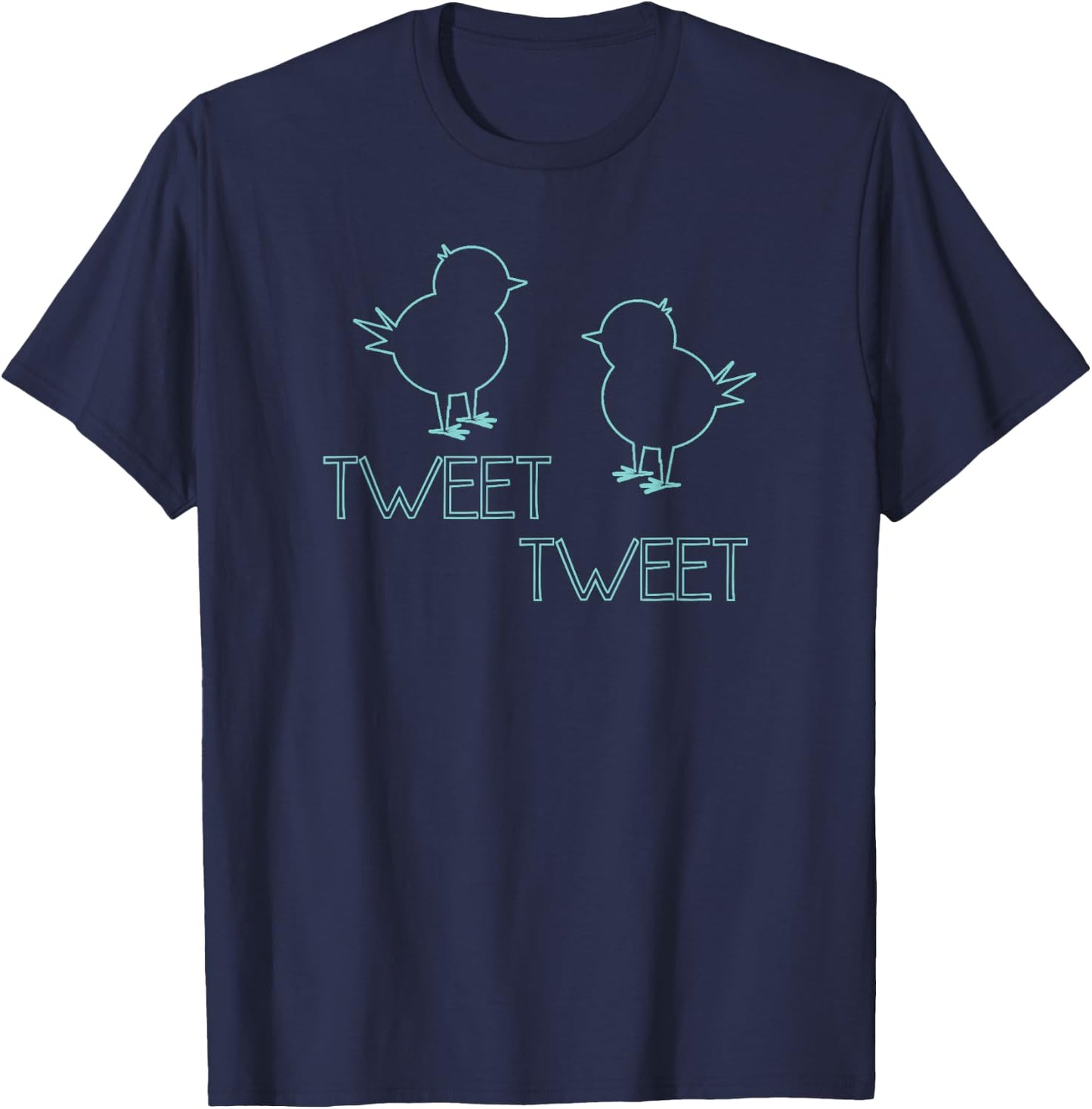 Trendy Tweet Tweet Birds Silhouette T-Shirt - T-Shirt | Navy