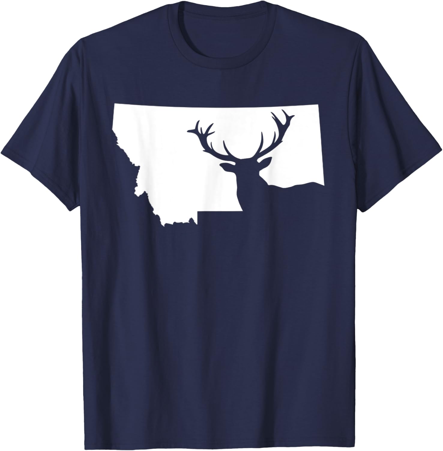 Montana Elk Hunting Cool Montana Hunters Hunting T-Shirt - T-Shirt | Navy