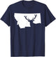 Montana Elk Hunting Cool Montana Hunters Hunting T-Shirt - T-Shirt | Navy