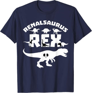 Dialysis Nurse T-Rex Nephrology Renal Nursing RN Dinosaur T-Shirt - T-Shirt | Navy