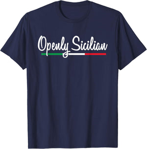 Funny Sicilian Pride - Openly Sicilian - Sicilia - Trinacria T-Shirt - T-Shirt | Navy