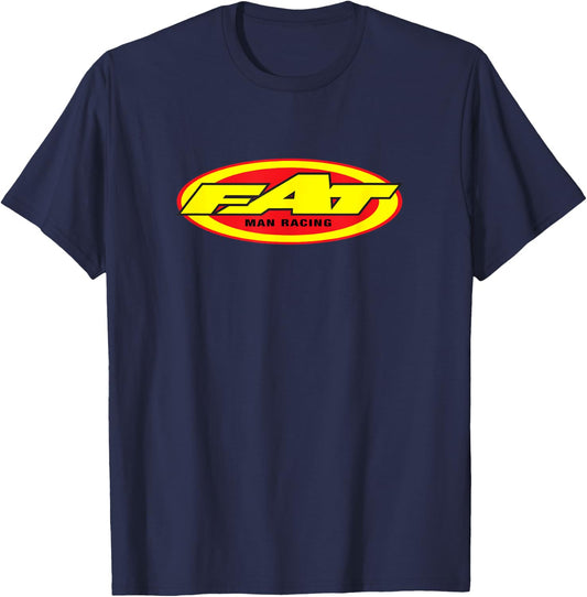 Fat Man Racing Funny Motocross Dirt Bike T-Shirt - T-Shirt | Navy