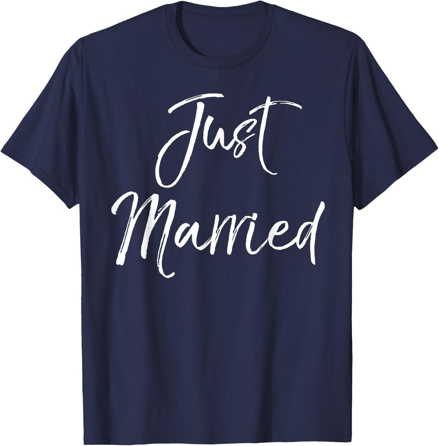 Just Married Shirt Cute Wedding Shirt for Couples After T-Shirt - T-Shirt | Navy