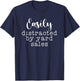 Easily Distracted By Yard Sales Funny Yard Sale Lover T-Shirt - T-Shirt | Navy