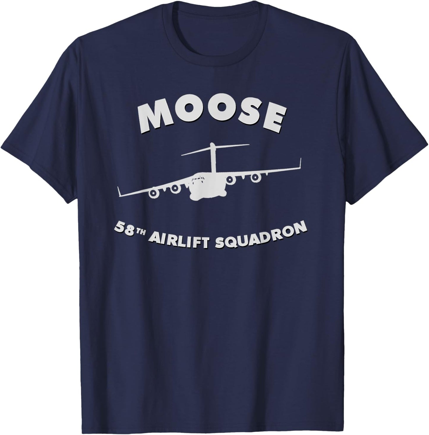 58th Airlift Squadron "Moose" C-17 Globemaster T-Shirt - T-Shirt | Navy