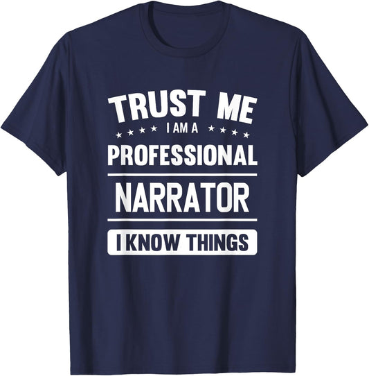 Narrator Ideas For Narrators Professional Narrators - Black, Small - -Adults T-Shirt - T-Shirt | Navy