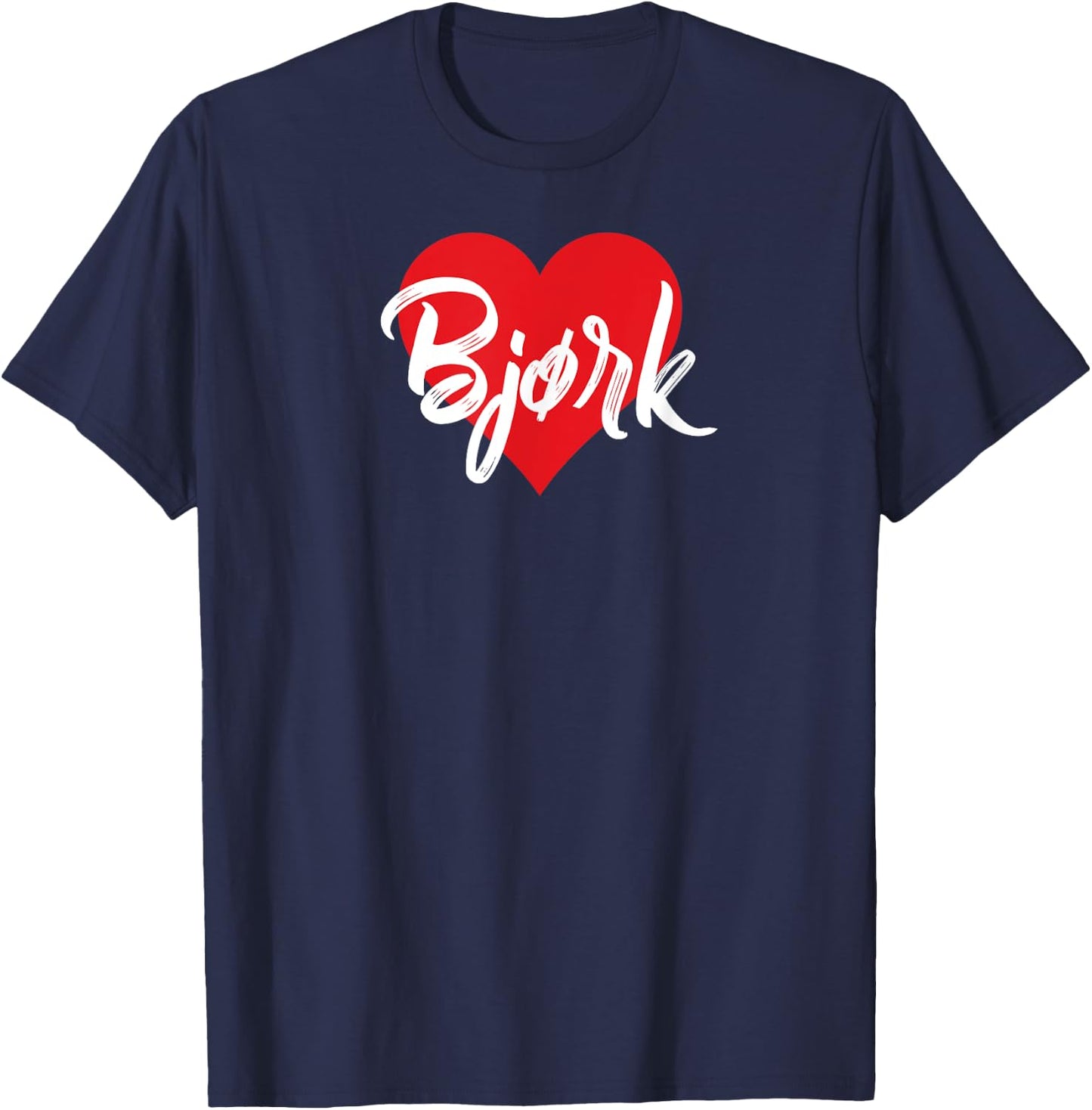 Ich Liebe Bjørk First Name Love Heart T-Shirt - T-Shirt | Navy